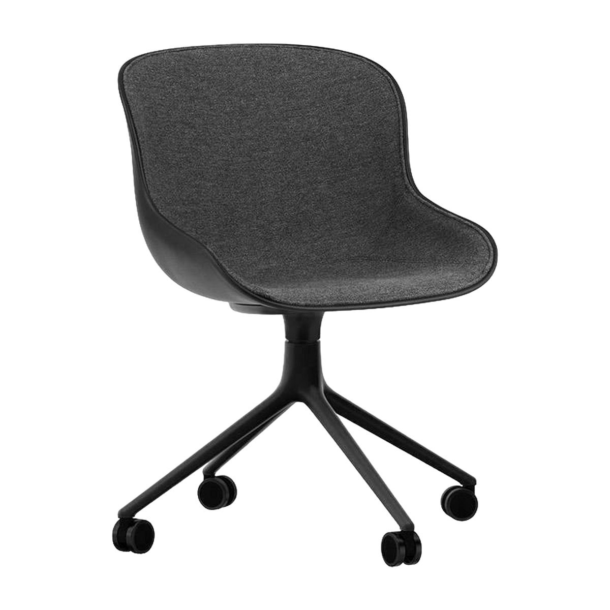Hyg Chair Swivel 4W Front Uph. Black Alu - Normann Copenhagen