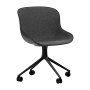 Hyg Chair Swivel 4W Front Uph. Black Alu - Normann Copenhagen