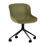 Chaise pivotante 4 roues en aluminium noir et pp olive Hyg - Normann Copenhagen