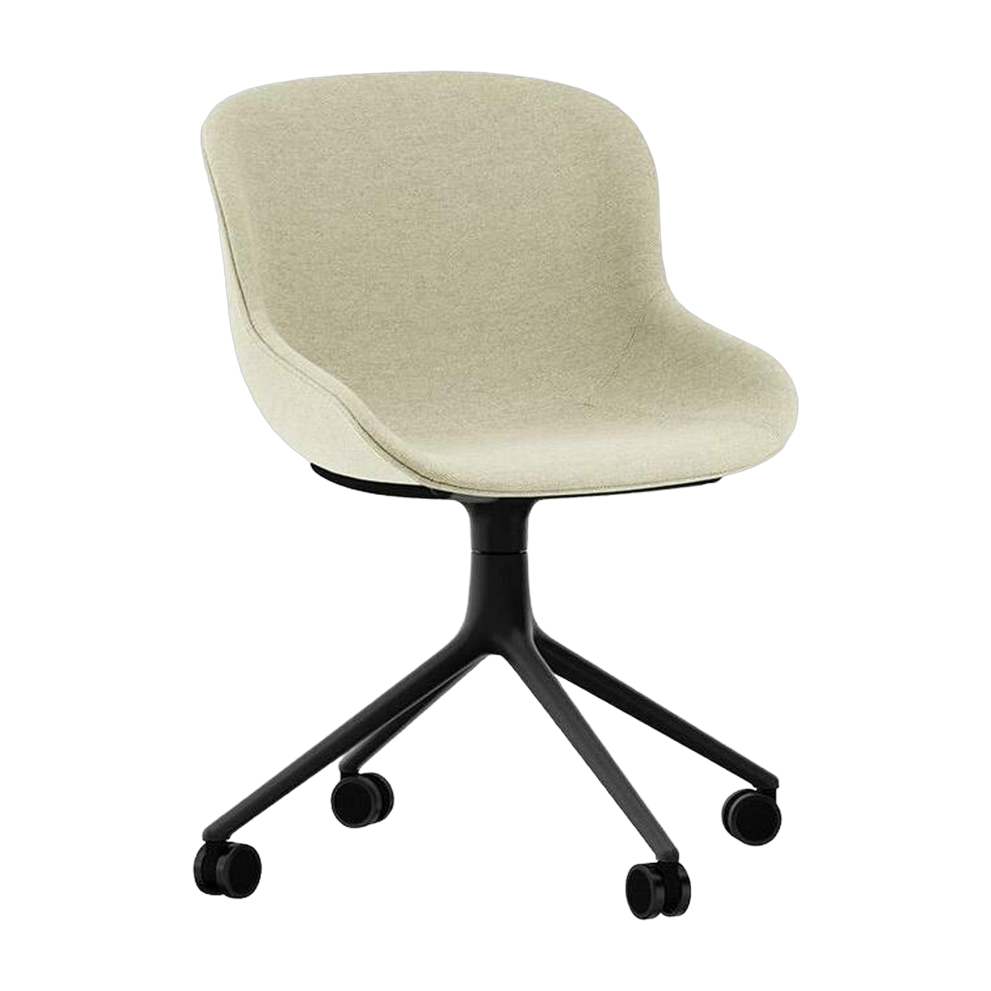 Hyg Chair Swivel 4W Full Uph. Black Alu - Normann Copenhagen