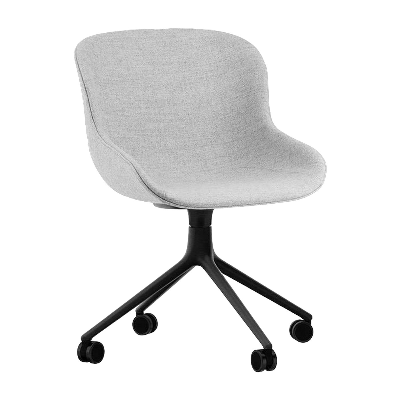 Chaise à roulettes pivotante 4W Full Uph. Alu noir Hyg - Normann Copenhagen