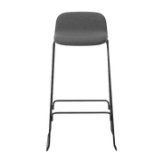 Just Barstool 75 Cm W. Back Full Uph. Black Steel - Normann Copenhagen