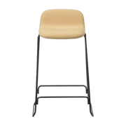 Just Barstool 65 Cm W. Back Full Uph. Black Steel - Normann Copenhagen