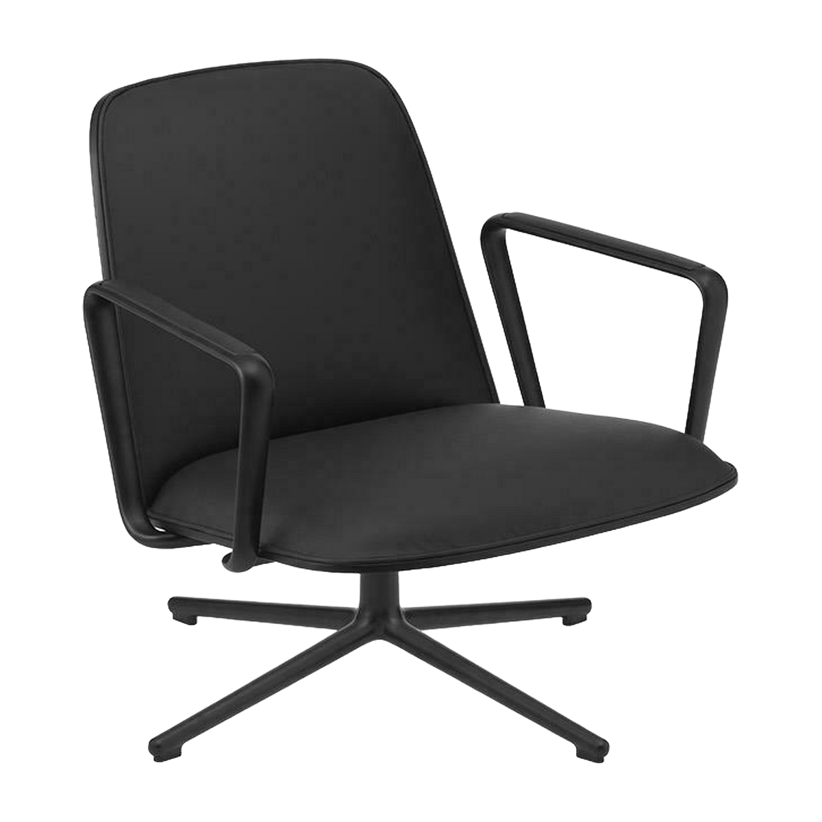 Pad Lounge Chair Low Swivel Schwarz Aluminium - Normann Copenhagen