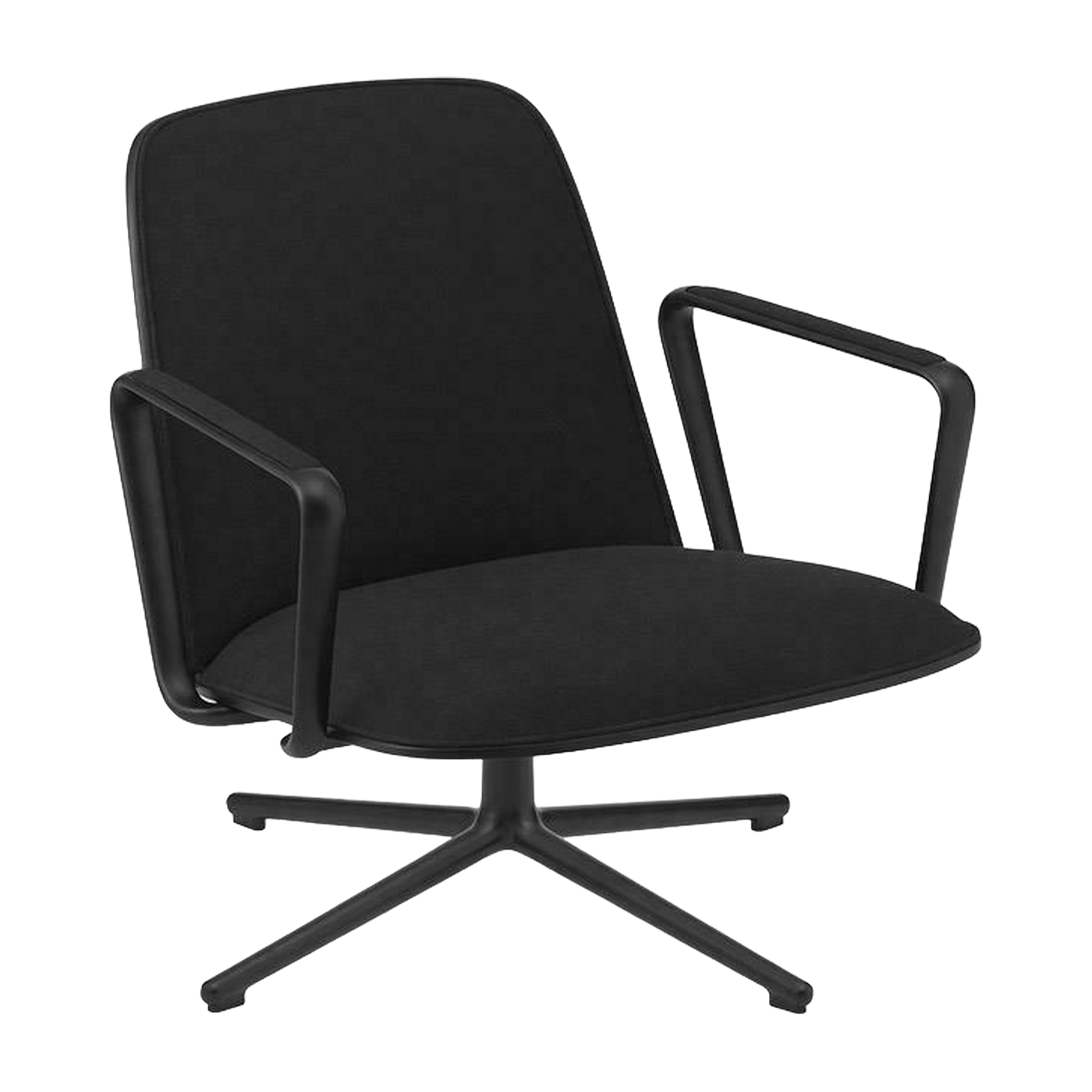 Niedriger Bürodrehstuhl aus Aluminium in Ozeanschwarz 43,5 cm Pad Lounge - Normann Copenhagen