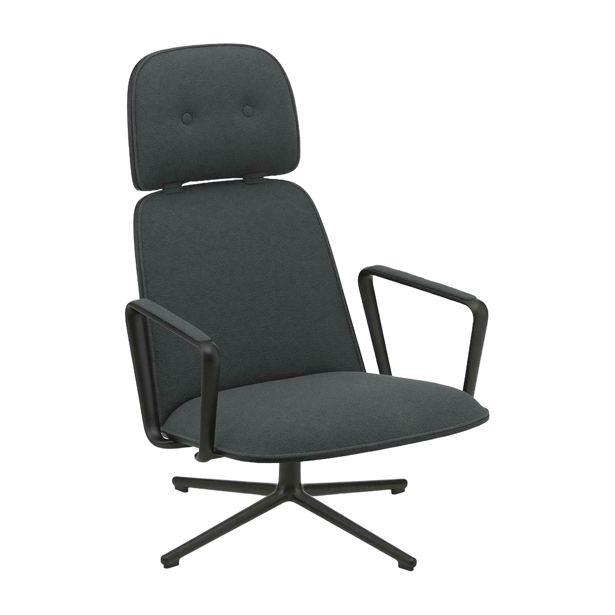 Pad Lounge Chair High Swivel Schwarz Aluminium - Normann Copenhagen