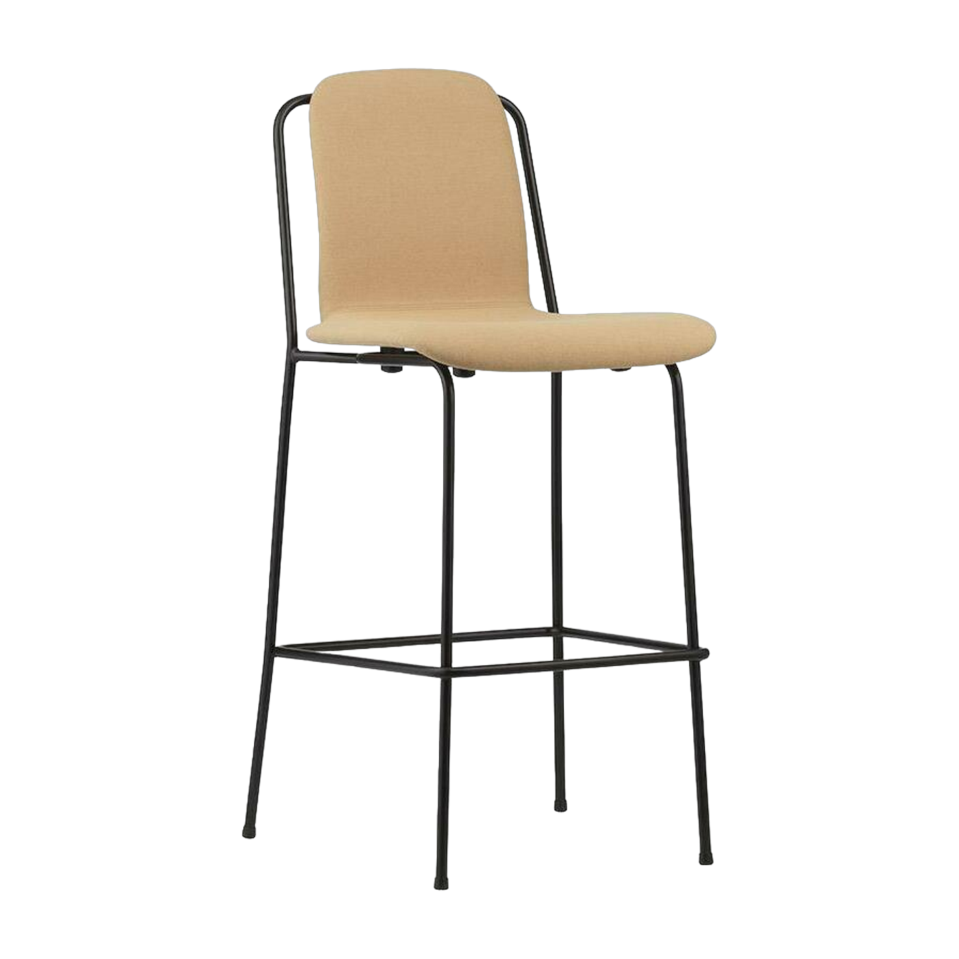 Chaise de bar Studio 75 Cm Full Uph. Black Steel - Normann Copenhagen