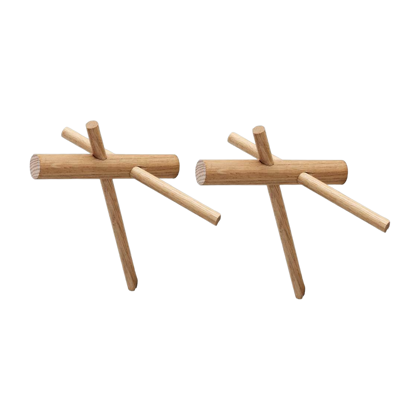 Set di 2 ganci in quercia naturale 15, 5 x 12, 5 x 14, 5 cm Bastoncini - Normann Copenhagen