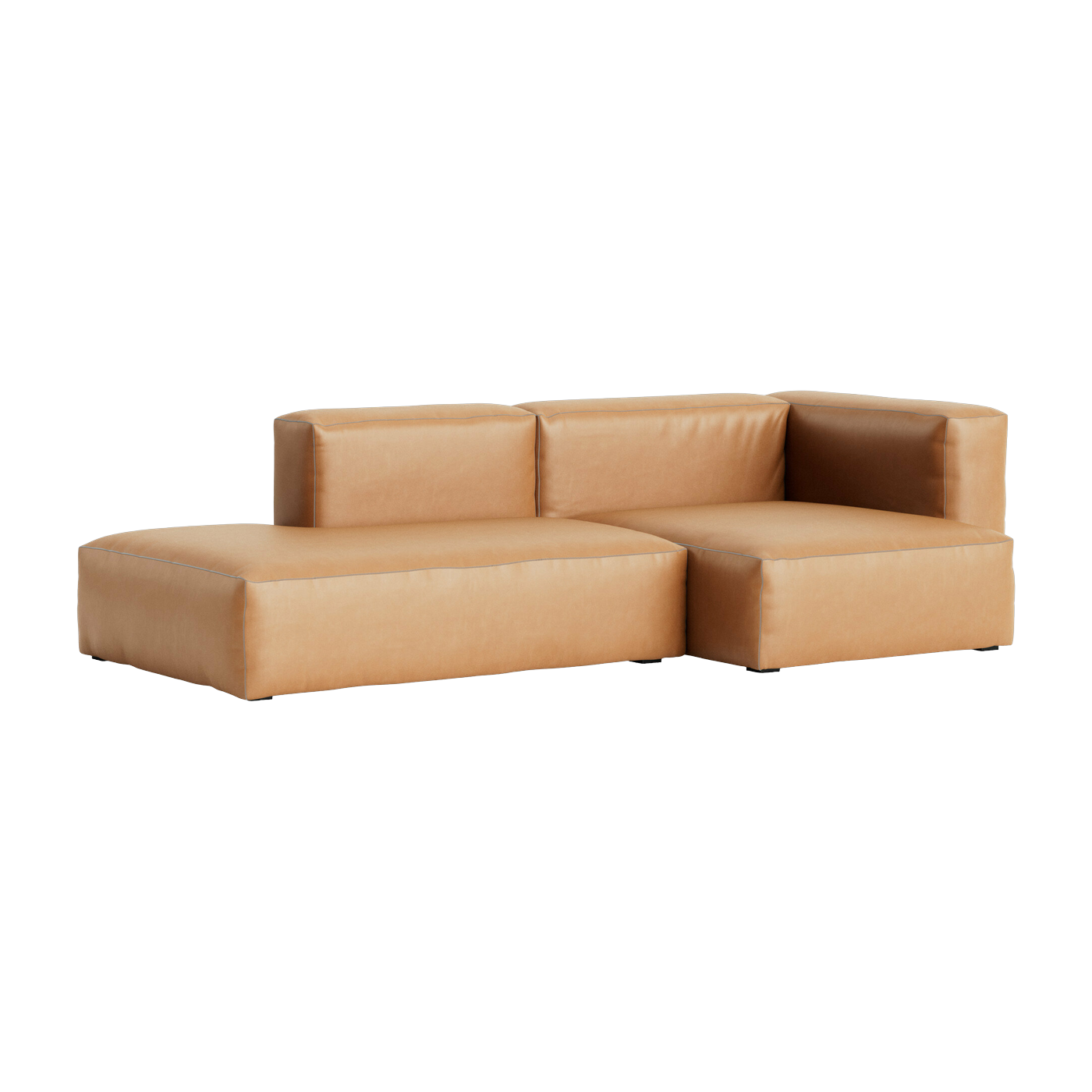 2, 5-Sitzer Ledersofa Sense nougat Mags Soft Kombination 3 right -. Hay