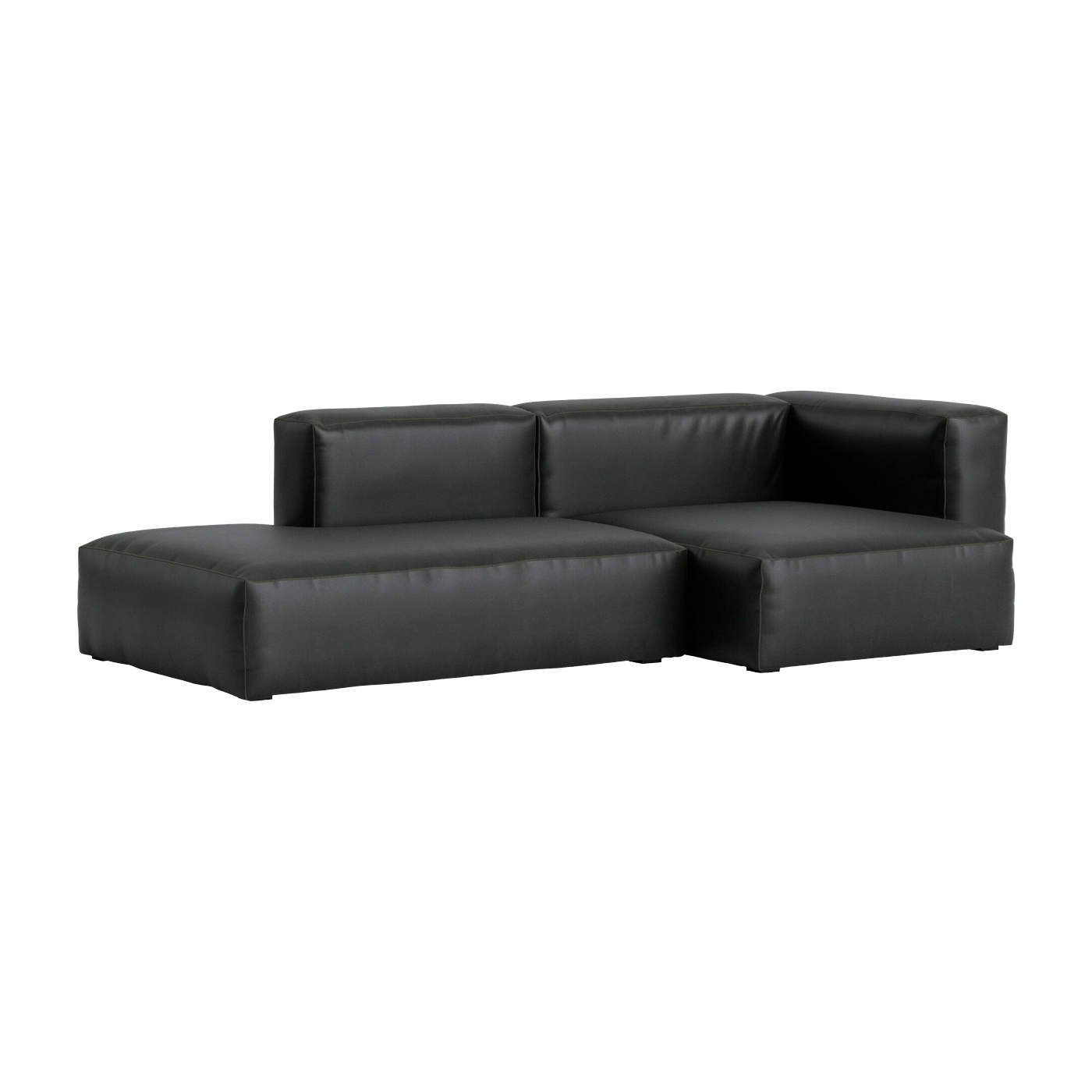 2, 5-Sitzer Ledersofa Sense black Mags Soft Kombination 3 right -. Hay