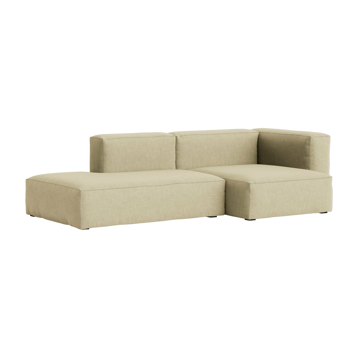 2, 5-Sitzer-Sofa in Linen-Stoff Grid dark beige Mags Soft Kombination 3 right -. Hay