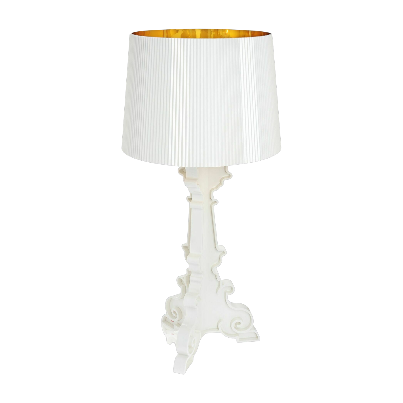 Bourgie, lampada ad altezza regolabile bianca e oro -. Kartell