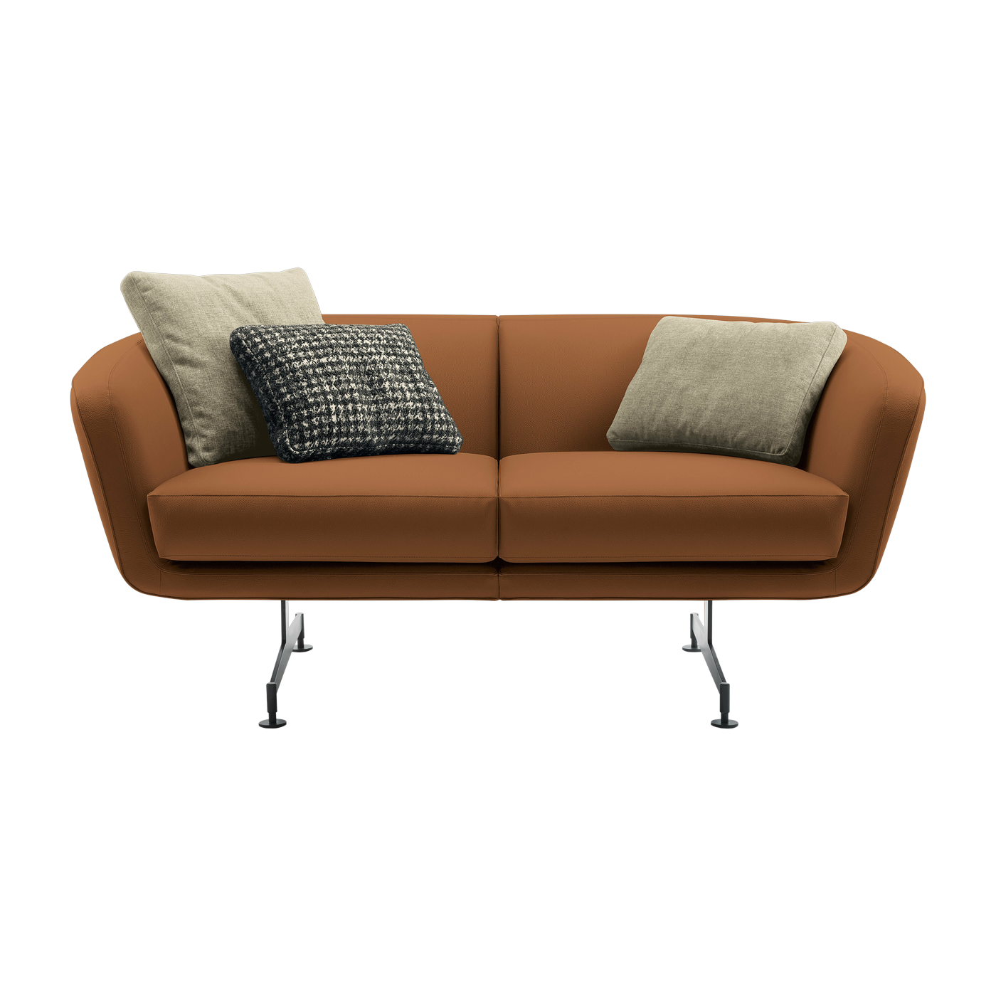 Sofá 2 plazas en ecopiel marrón 170 cm Betty - Kartell