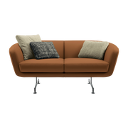 Divano a 2 posti in ecopelle marrone 170cm Betty - Kartell