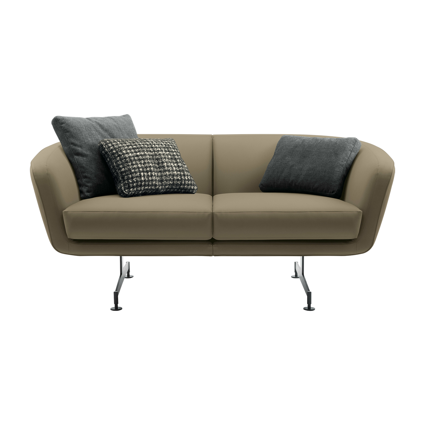 Sofá 2 plazas en tela gris tórtola 170 cm Betty - Kartell