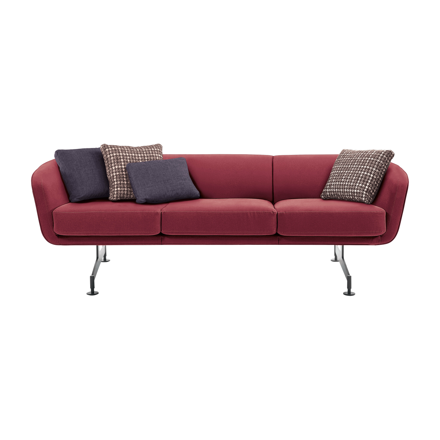 Sofá 3 plazas en tela ciruela 245 cm Betty - Kartell