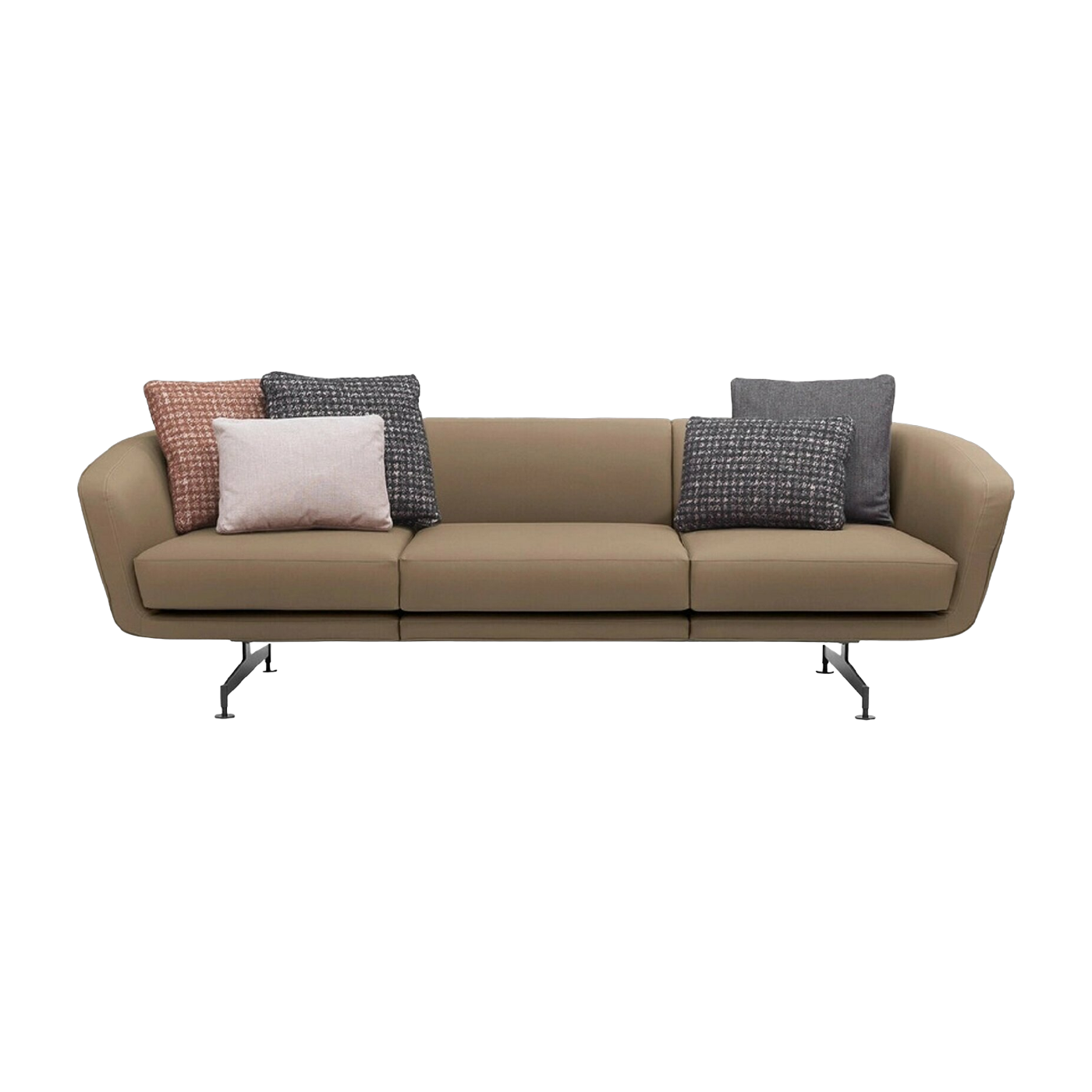 Sofá 3 plazas en tela gris tórtola 245 cm Betty - Kartell