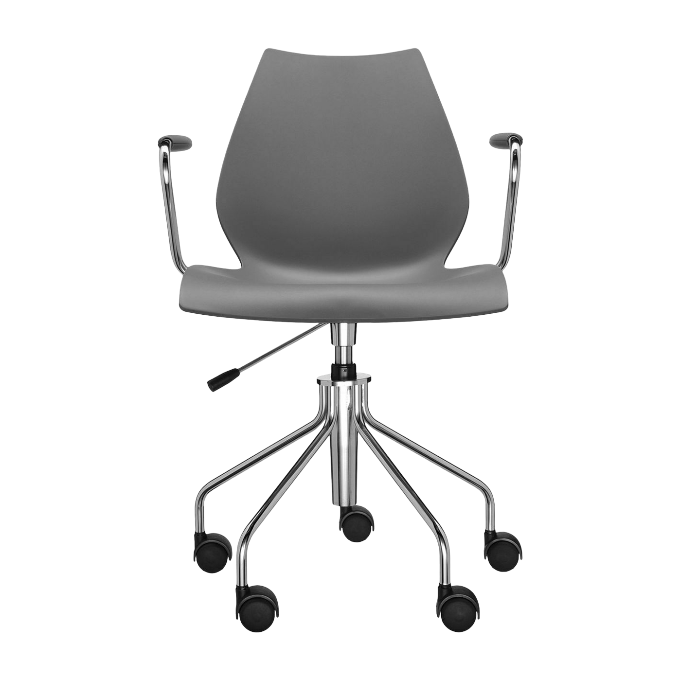 Silla con ruedas y apoyabrazos antracita Maui - Kartell