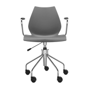 Stuhl mit Rollen und Armlehnen anthrazit Maui -. Kartell