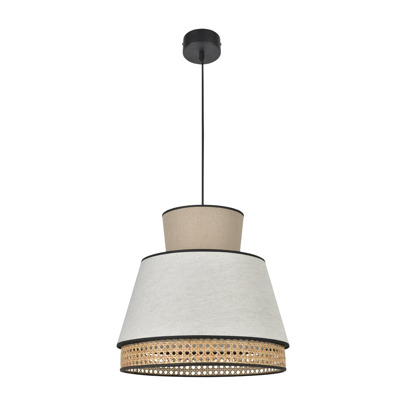 Lámpara colgante de lino beige M 40 cm Singapour - Market Set