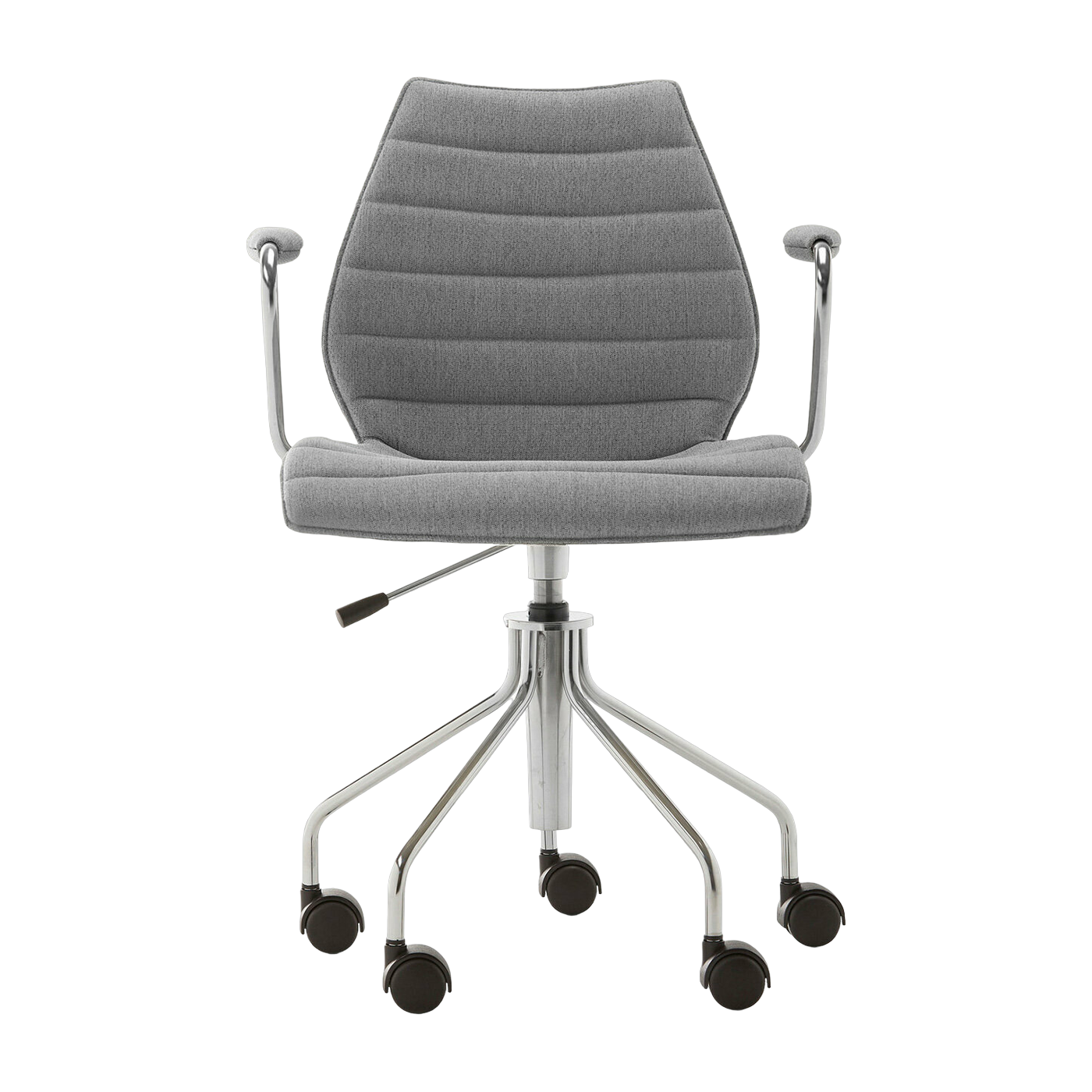 Silla gris con ruedas y apoyabrazos Maui Soft Noma - Kartell