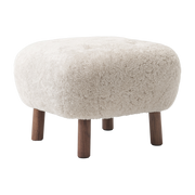 Walnut and sheepskin pouffe Little Petra ATD1 - &tradition