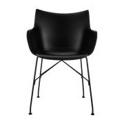 Poltrona con braccioli neri in legno impiallacciato Q/ Wood - Kartell