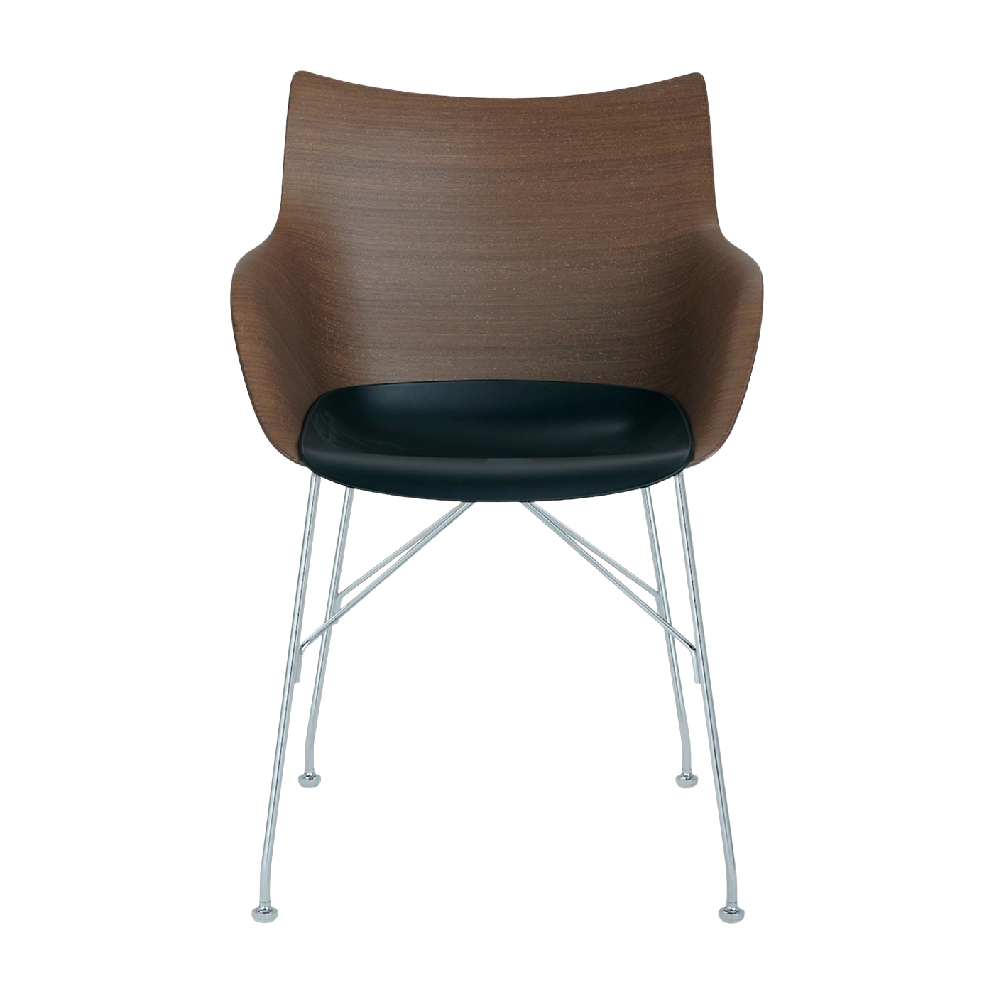 Silla con apoyabrazos en madera chapada Q/ Wood - Kartell