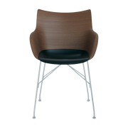 Silla con apoyabrazos en madera chapada Q/ Wood - Kartell