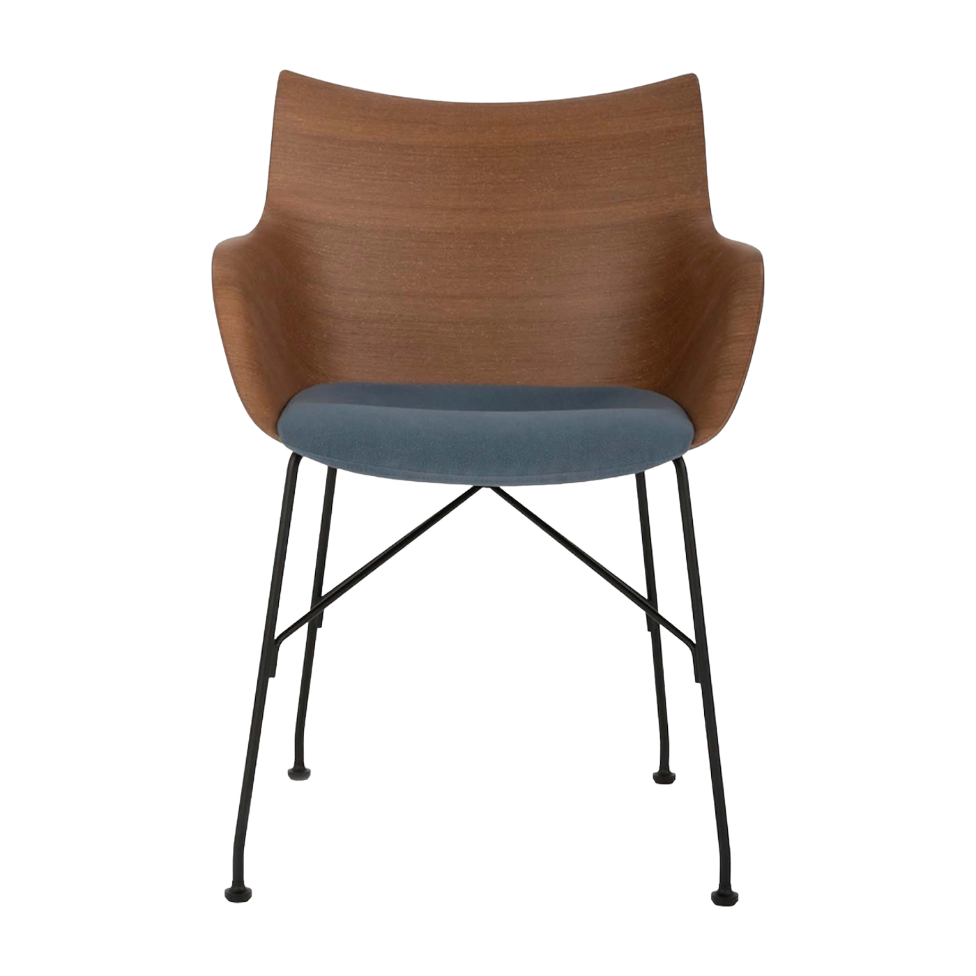 Poltrona in legno blu Q/ Wood - Kartell