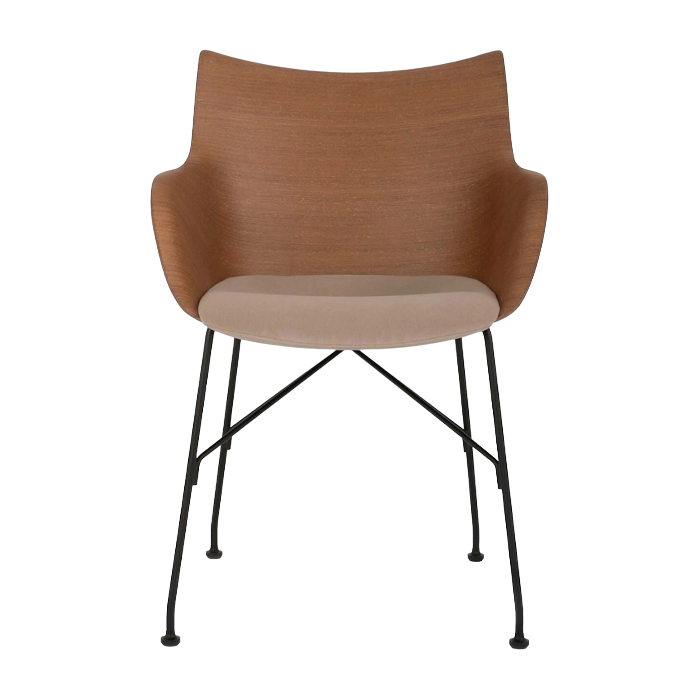 Poltrona in legno beige Q/ Wood - Kartell