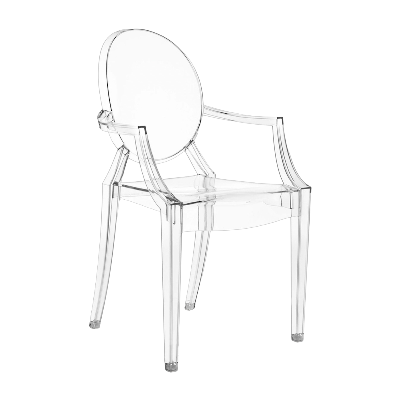 2 Chaises avec accoudoirs Cristal matériau responsable Louis Ghost - Kartell