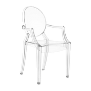 2 Chairs with armrests Cristal material responsible Louis Ghost - Kartell