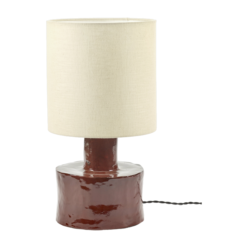 Lampada da tavolo in lino beige e ceramica rossa Catherine - Serax