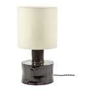 Catherine table lamp in beige linen and black ceramic - Serax