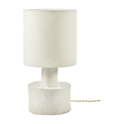 Catherine table lamp in white linen and matt white ceramic - Serax
