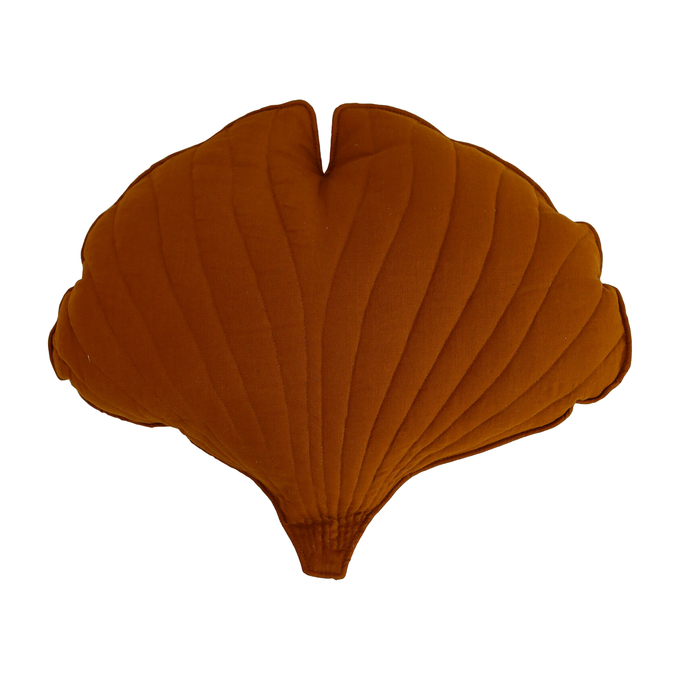 Caramel linen ginkgo leaf cushion Ginkgo Bilboa - Moi Mili