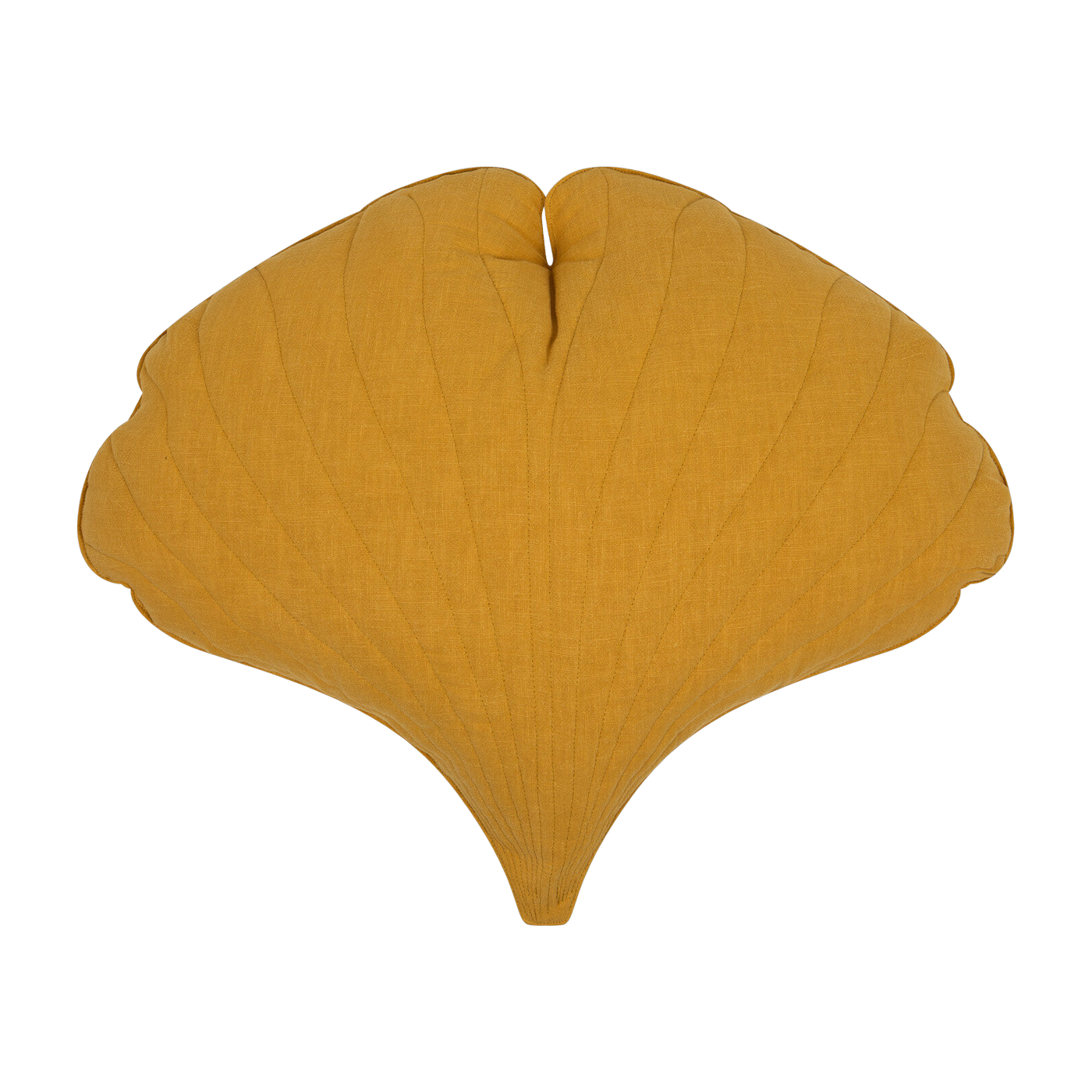 Ginkgo leaf cushion in mango linen Ginkgo Bilboa - Moi Mili