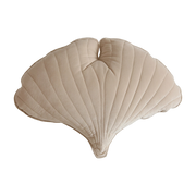Coussin feuille de ginkgo en velours crème Ginkgo Bilboa - Moi Mili