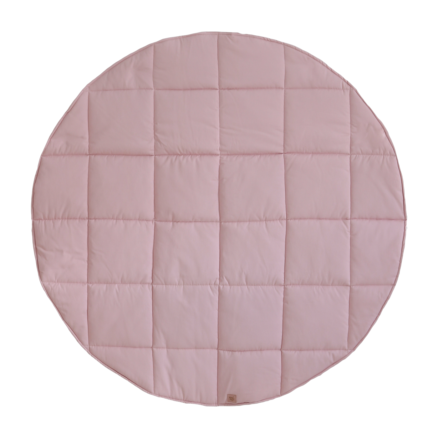 Tapis bébé rond en coton rose et beige - Moi Mili