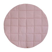 Tapis bébé rond en coton rose et beige - Moi Mili