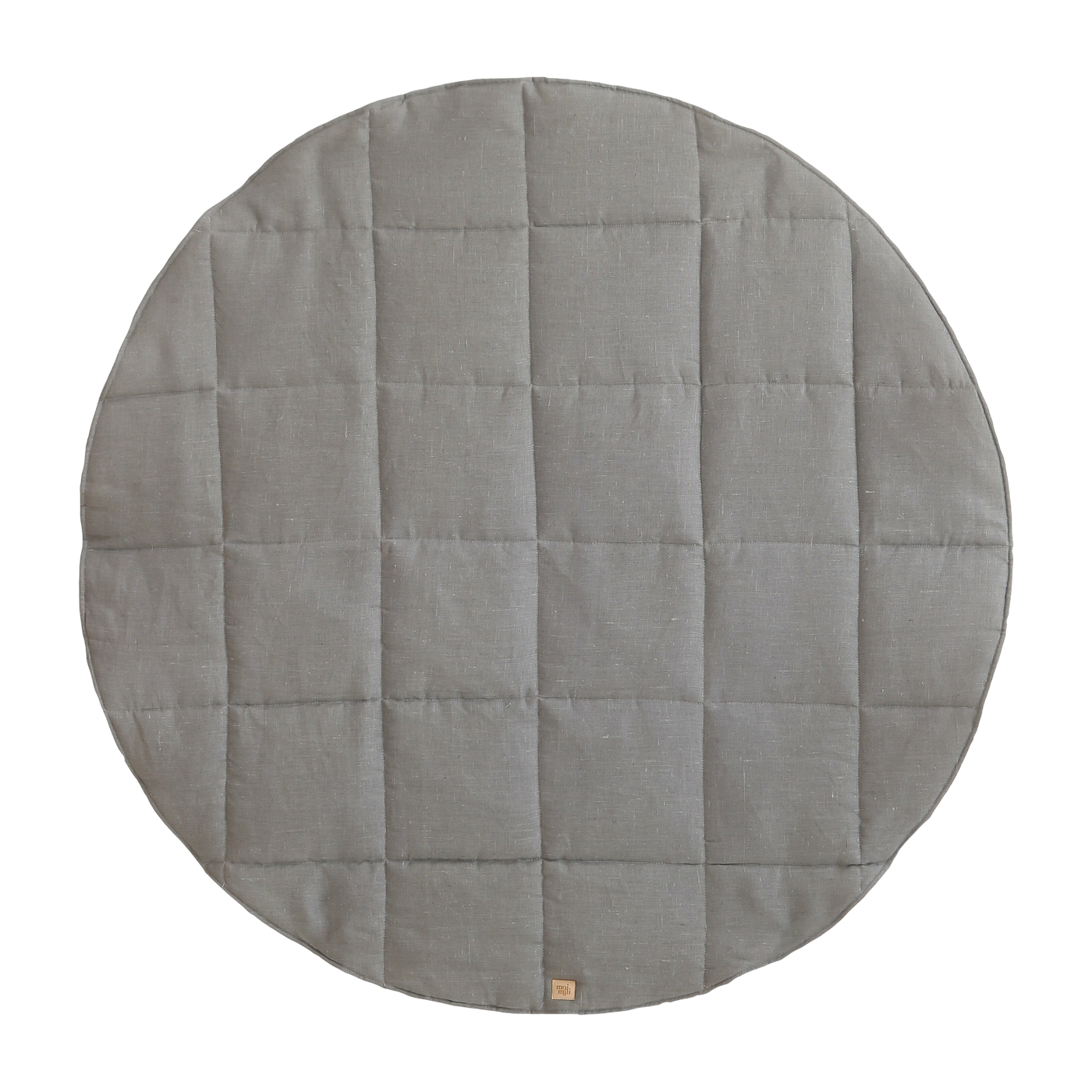 Tapis bébé rond en lin gris - Moi Mili