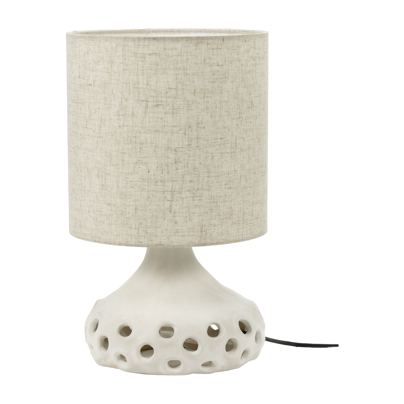 Lampe à table en grès blanc et abat-jour beige Oya 01 - Serax