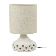 Lámpara de mesa de gres blanco con pantalla beige Oya 01 - Serax