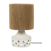 Lámpara de mesa de gres blanco con pantalla marrón Oya 02 - Serax