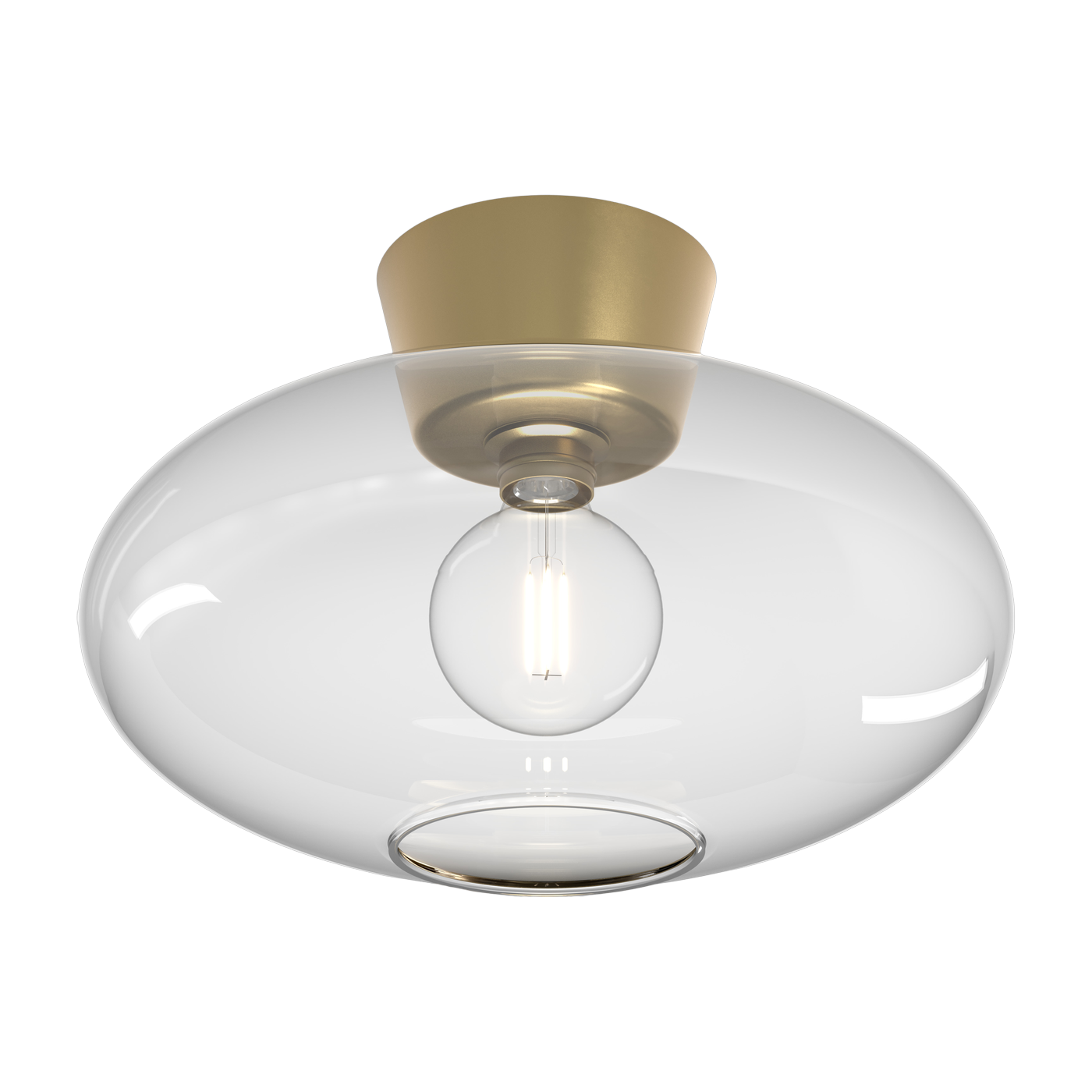 Plafonnier doré en verre clair Ø38 Bullo XL - Belid