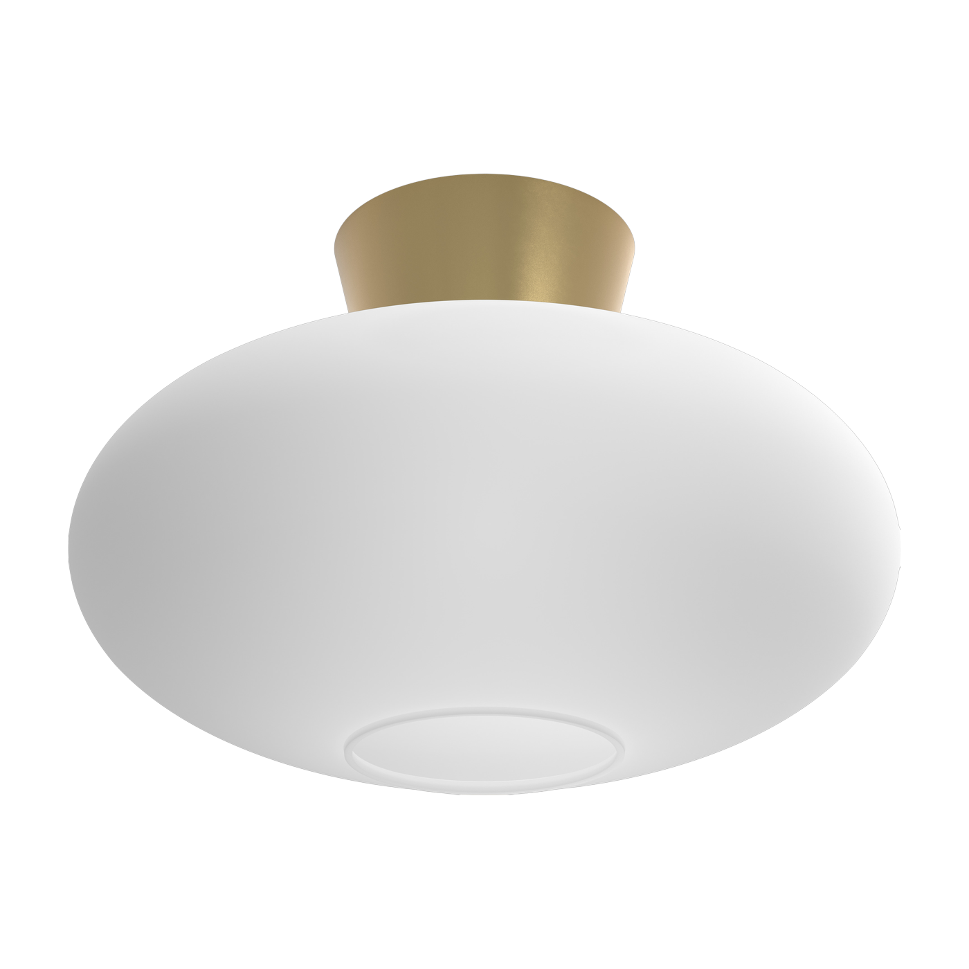 Plafonnier doré en verre opale Ø38 Bullo XL - Belid