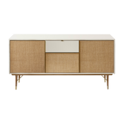 Ivory lacquered and natural fibre 160 cm sideboard Capri - RED Edition