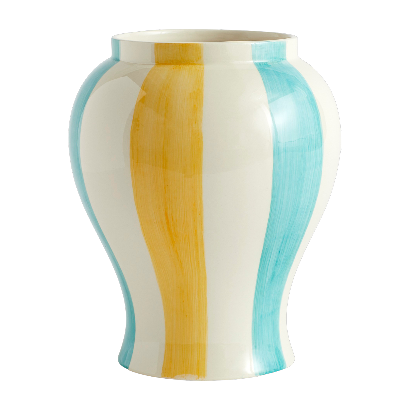 Vase a strisce gialle e blu Sobremesa L - Hay