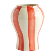 Vase in ceramica a righe rosso-arancio Sobremesa S - Hay